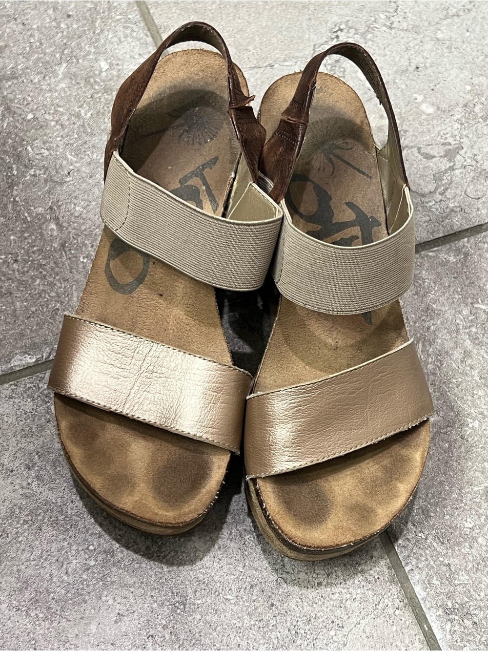OTBT Gold Wedge Sandal